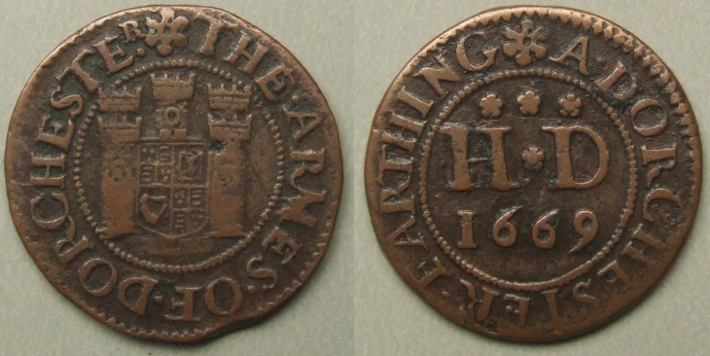 Dorchester, town issue 1669 farthing N888 Dorchester, town issue 1669 farthing N888